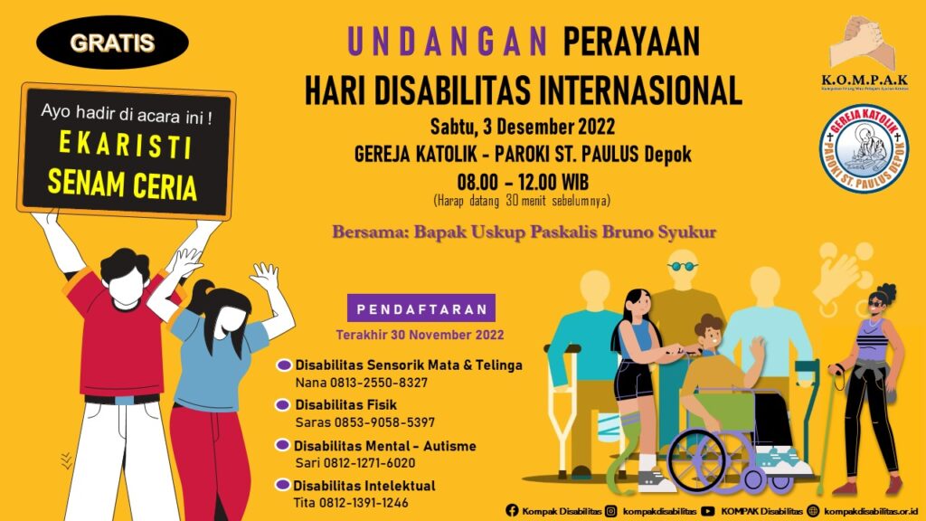 Undangan Perayaan Hari Disabilitas Internasional (PHDI) K.O.M.P.A.K Tahun 2022